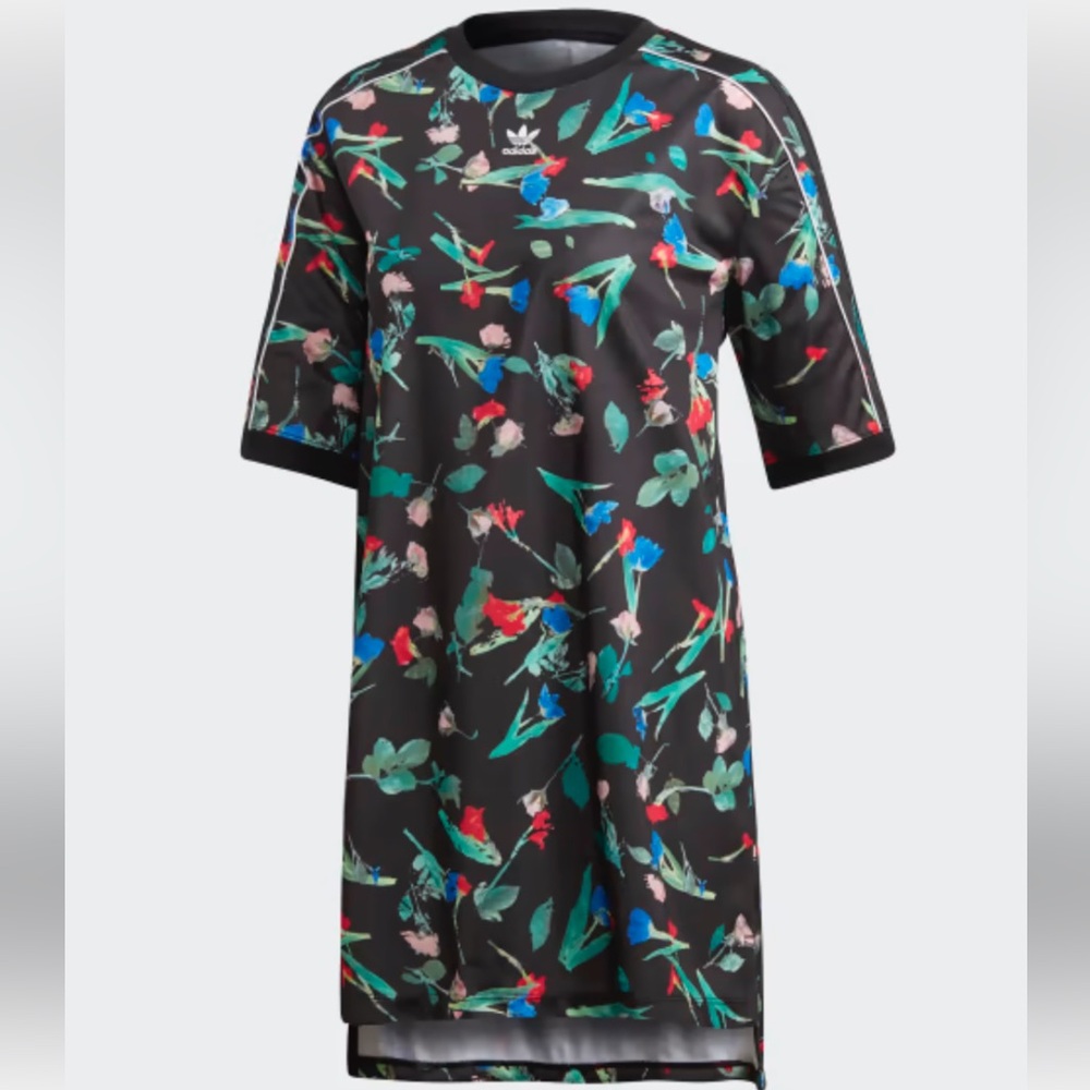 Adidas Originals Black Floral Print dress
